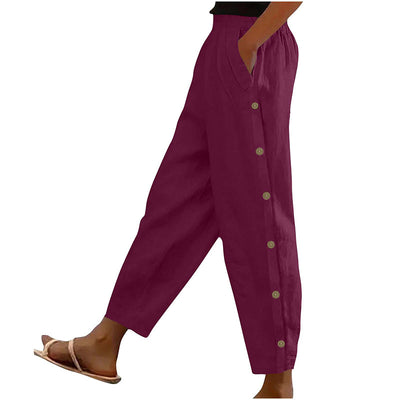 Women's Casual Pants Elastic Waist Trousers With Pockets