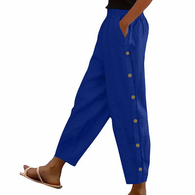 Women's Casual Pants Elastic Waist Trousers With Pockets