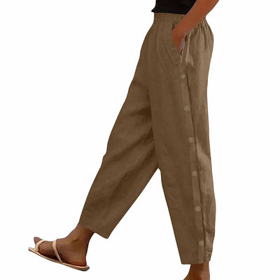 Women's Casual Pants Elastic Waist Trousers With Pockets