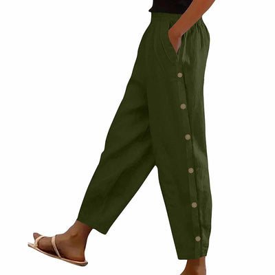 Women's Casual Pants Elastic Waist Trousers With Pockets