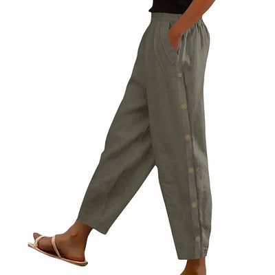 Women's Casual Pants Elastic Waist Trousers With Pockets