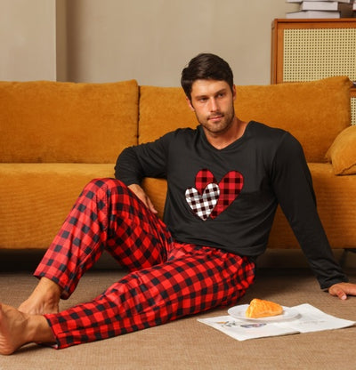 Ice Silk Long Sleeve Long Pants Men's Pajama Set