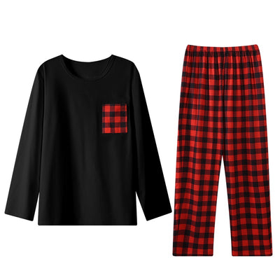 Ice Silk Long Sleeve Long Pants Men's Pajama Set