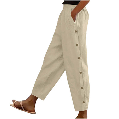 Women's Casual Pants Elastic Waist Trousers With Pockets