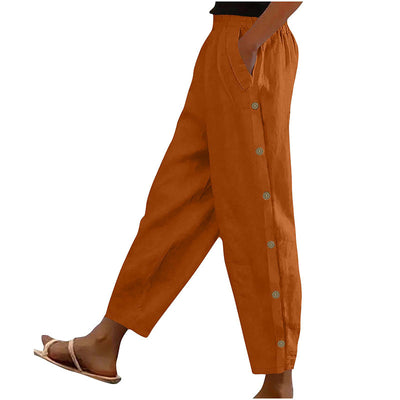Women's Casual Pants Elastic Waist Trousers With Pockets