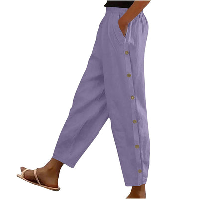 Women's Casual Pants Elastic Waist Trousers With Pockets